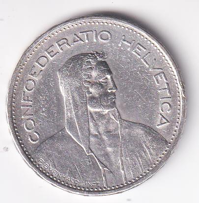Moneta Svizzera Anno 1939 Franchi 5