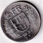 Moneta Svizzera Anno 1952 Franchi 5
