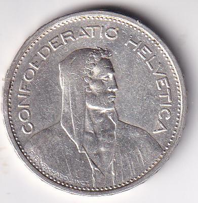 Moneta Svizzera Anno 1952 Franchi 5