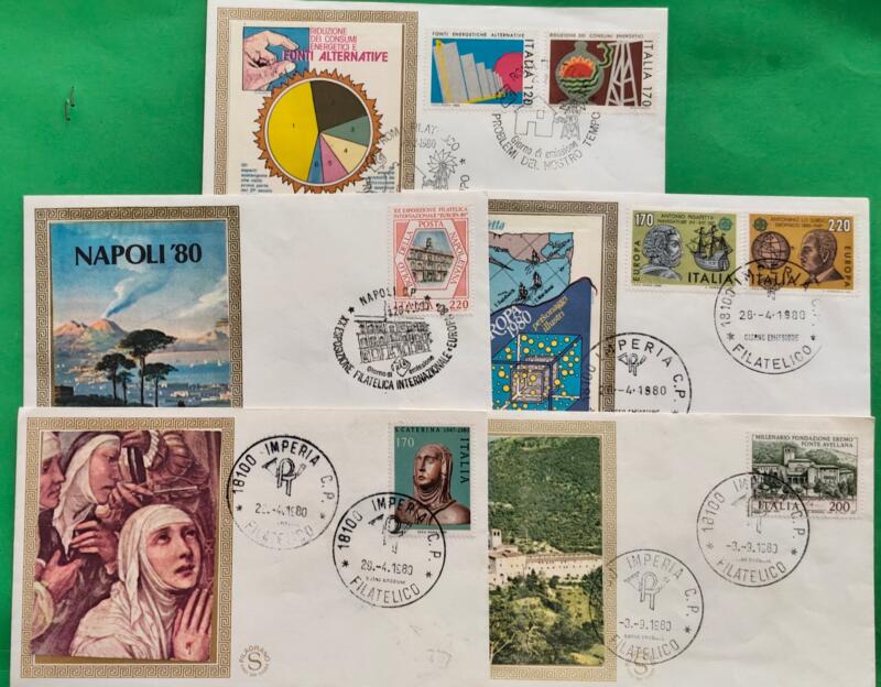 Lotto Buste Primo Giorno Italia Anno 1980 Filagrano