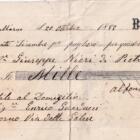 Vaglia cambiario Buono per Lire 1000 emesso a Santa Croce sull’Arno il 20 ottobre 1888 a data 20 dicembre 1888