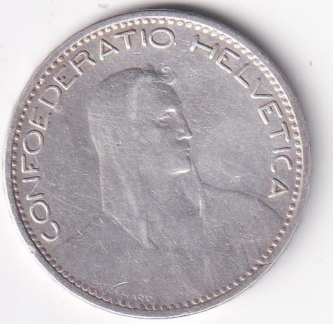 Moneta Svizzera Anno 1923 Franchi 5