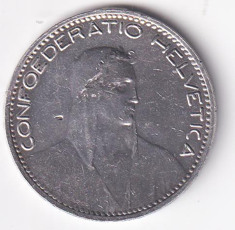 Moneta Svizzera Anno 1923 Franchi 5