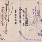 Prima di cambio n. 999 emessa il 24 settembre 1909 al 30 ottobre 1909 per Lire 62,70