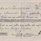 Prima di cambio n. 8387 emessa a Monaco il 20 settembre 1922 da Optische Werke G. RODENSTOCK in Munchen per Lire 524.65