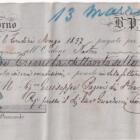 Prima cambiale all’ordine al 13 marzo 1897 emessa a Livorno senza indicazione della data di emissione