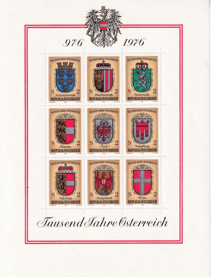 Foglietto Austria Anno 1976 Millenario dello Stato Austriaco