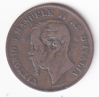 Moneta del regno d'Italia Vittorio Emanuele II Anno 1861 Centesimi 5 zecca Milano