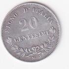 Moneta Regno d'Italia Vittorio Emanuele II Anno 1863 Centesimi 20 zecca M BN Milano