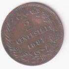 Moneta Italia Regno Umberto I Anno 1897 Centesimi 2 zecca Roma