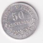 Moneta del Regno d'Italia Vittorio Emanuele II Anno 1863 Centesimi 50 valore zecca Milano argento