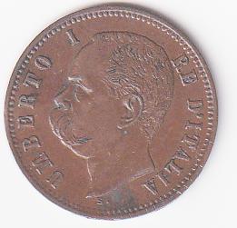 Moneta Italia Regno Umberto I Anno 1897 Centesimi 2 zecca Roma