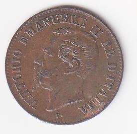 Moneta Italia Regno Vittorio Emanuele II Anno 1867 Centesimi 2 zecca Milano