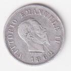 Moneta del regno d'Italia Vittorio Emanuele II Anno 1862 Centesimi 50 zecca Napoli argento