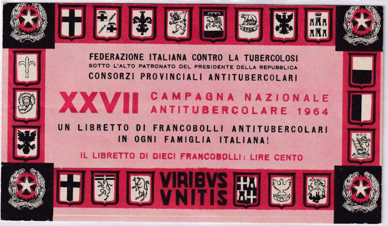 Erinnofilo libretto di francobolli chiudilettera - Federazione Antitubercolare 1964