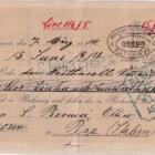 Prima di Cambio n. 845 emessa da ERNST ROHRBACH il 7 marzo 1914 per Lire 116,75