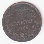 Moneta Italia Regno Umberto I Anno 1900 Centesimi 2 zecca Roma