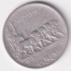 Moneta de regno d'Italia Vittorio Emanuele III Anno 1919 Centesimi 50 contorno rigato