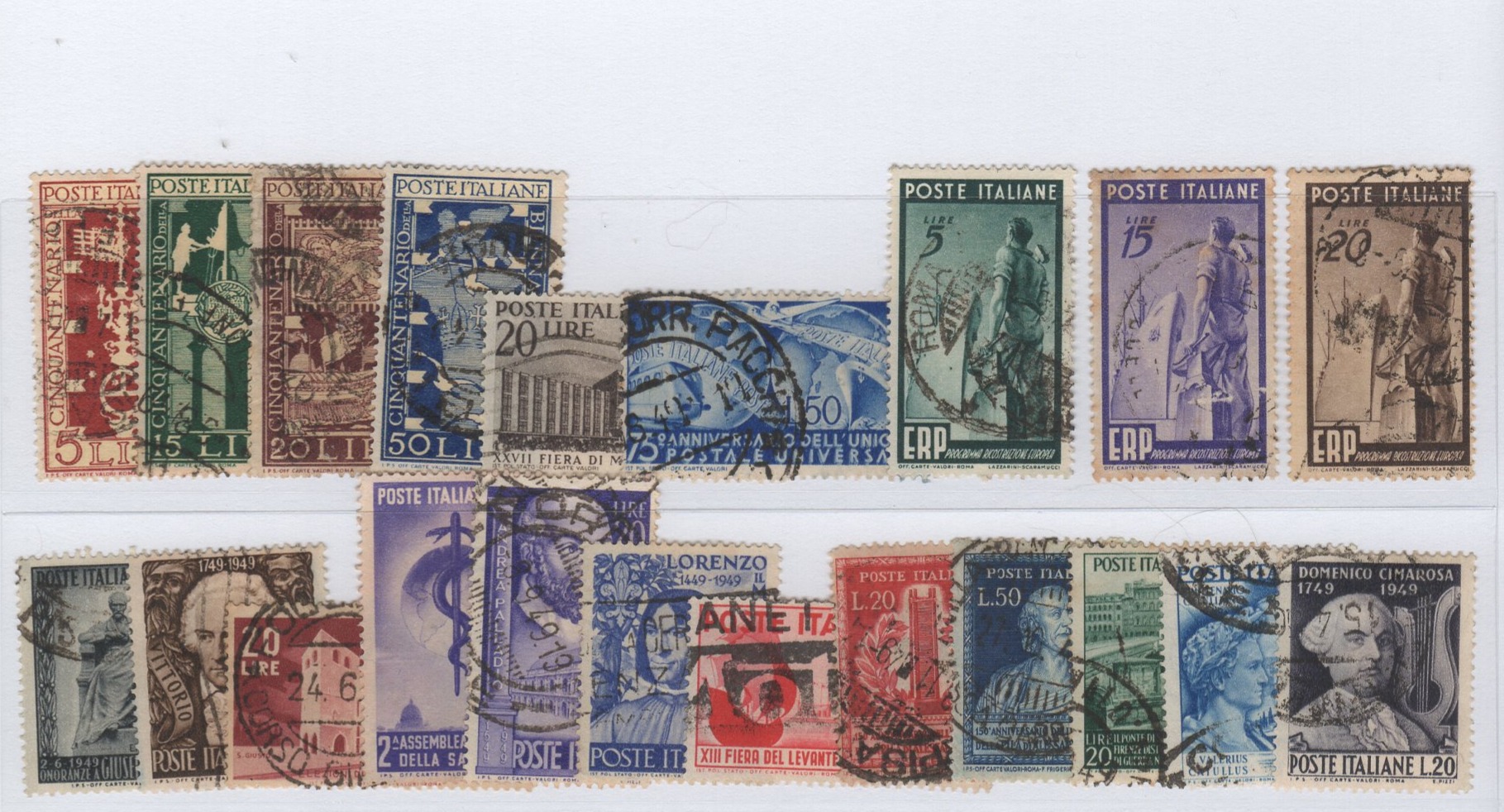 1949 escluso repubblica romana Francobolli Italia Repubblica Timbrati Anno 1949 completo escluso Repubblica Romana