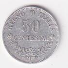 Moneta Regno d'Italia Vittorio Emanuele II Anno 1863 Centesimi 50 "valore" zecca M Bn Milano