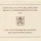Moneta Vaticano Anno 2017 Euro 2 1950esimo anniversario del martirio dei Santi Pietro e Paolo