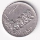 Moneta del Regno d'Italia Vittorio Emanuele III Anno 1925 Centesimi 50 contorno rigato