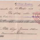 Prima di cambio N. 37803 emessa il 23 dicembre 1921 per Lire 343 da E. O. RICHTER & CO. all’ordine di ALLGEMEINE DEUTSCHE CREDIT-ANSTALF Filiale Chemnitz pagabile a vista