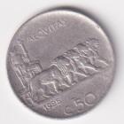 Moneta del Regno d'Italia Vittorio Emanuele IIII Anno 1925 Centesimi 50 contorno rigato