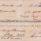 Prima di Cambio N. 50408 emessa il 1 novembre 1922 da ALEXANDER KUCHLER & SOHNE B.Pr. Lire 1067 all’ordine della DEUTSCHE BANK