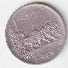 Moneta del Regno d'Italia Vittorio Emanuele III Anno 1920 Centesimi 50 contorno rigato