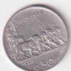 Moneta del Regno d'Italia Vittorio Emanuele III Anno 1920 Centesimi 50 contorno rigato