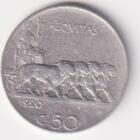 Moneta del Regno d'Italia Vittorio Emanuele III Anno 1920 Centesimi 50 contorno liscio
