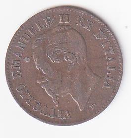 Moneta Italia Vittorio Emanuele II Anno 1867 Centesimi 2 zecca Milano