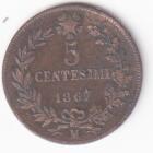Moneta del Regno d'Italia Vittorio Emanuele II Anno 1867 Centesimi 5 zecca Milano