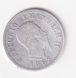 Moneta Regno d'Italia Vittorio Emanuele II Anno 1863 Centesimi 50 zecca M Bn Milano valore