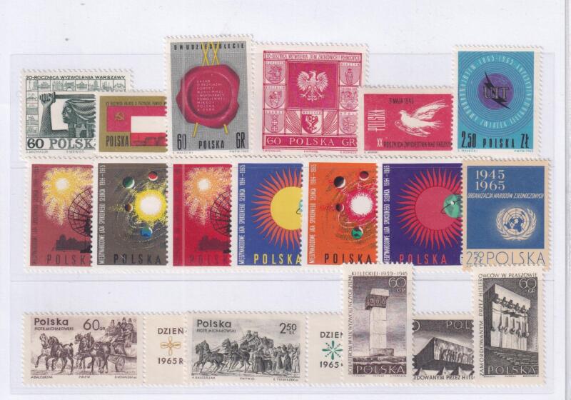 Francobolli Polonia Anno 1965 Varie emissioni