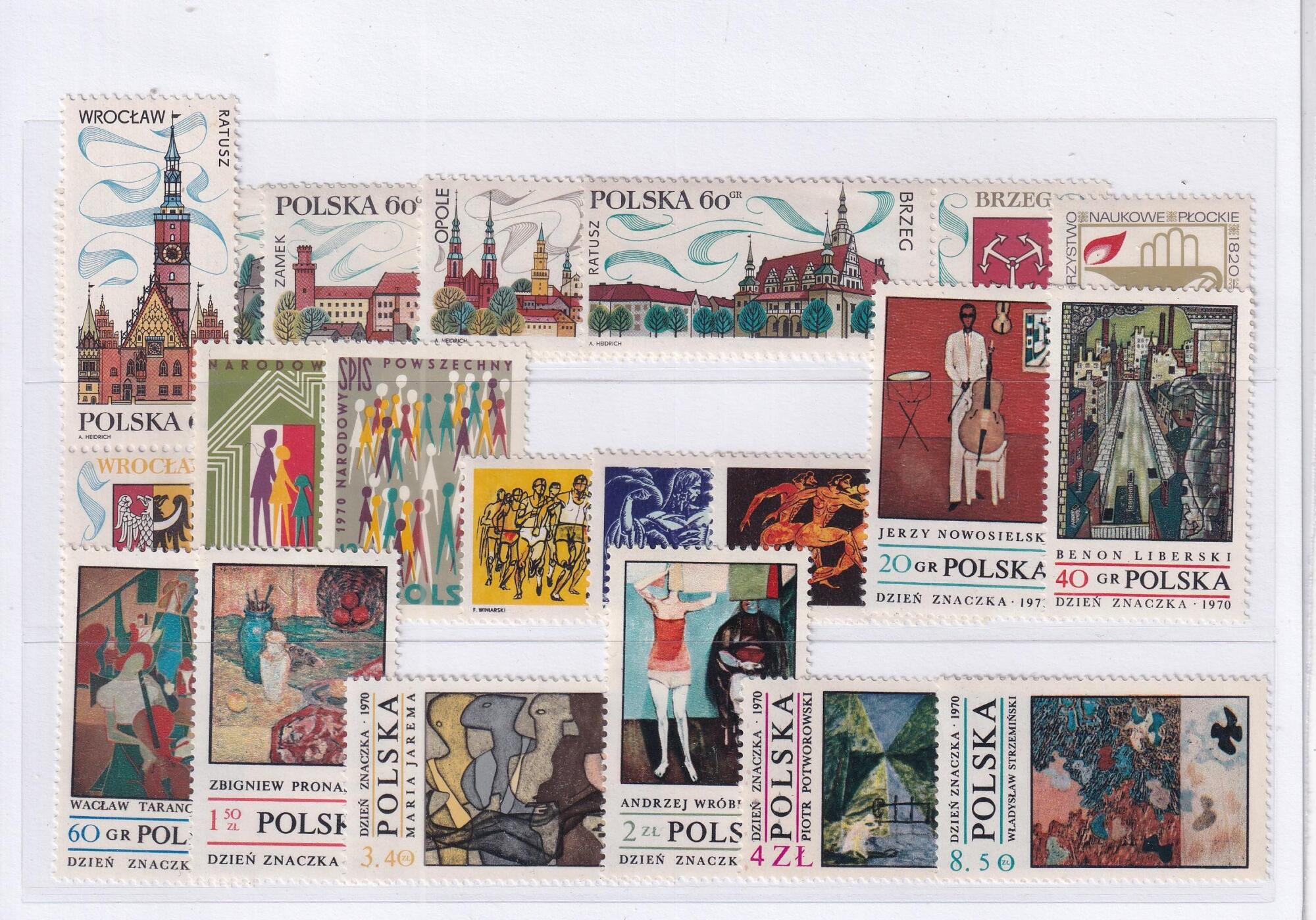 5182 Polonia Francobolli Polonia Anno 1970 Varie emissioni