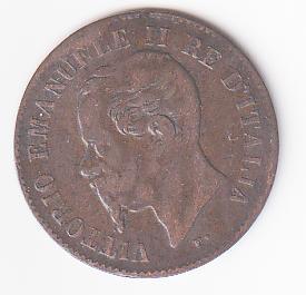 Moneta Italia Regno Vittorio Emanuele II Anno 1867 Centesimi 2 zecca Milano