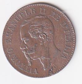Moneta Italia Regno Vittorio Emanuele II Anno 1867 Centesimi 2 zecca Milano