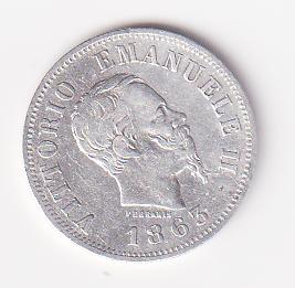 Moneta del Regno d'Italia Vittorio Emanuele II anno 1863 argento zecca M Bn Milano
