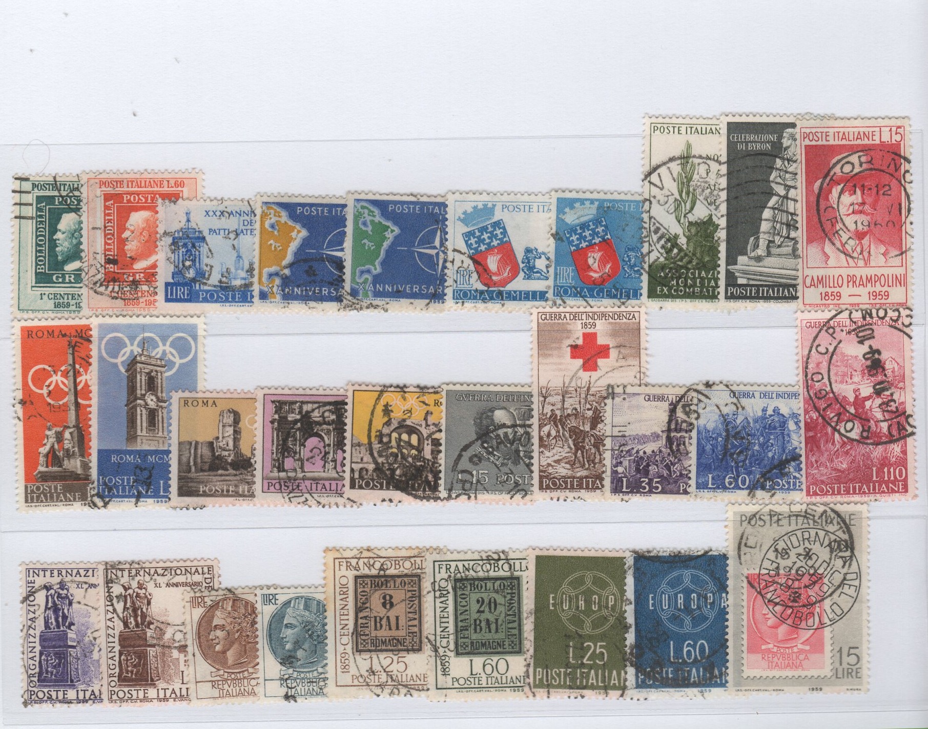 1959 Francobolli Italia Repubblica Timbrati Anno 1959 Annata completa