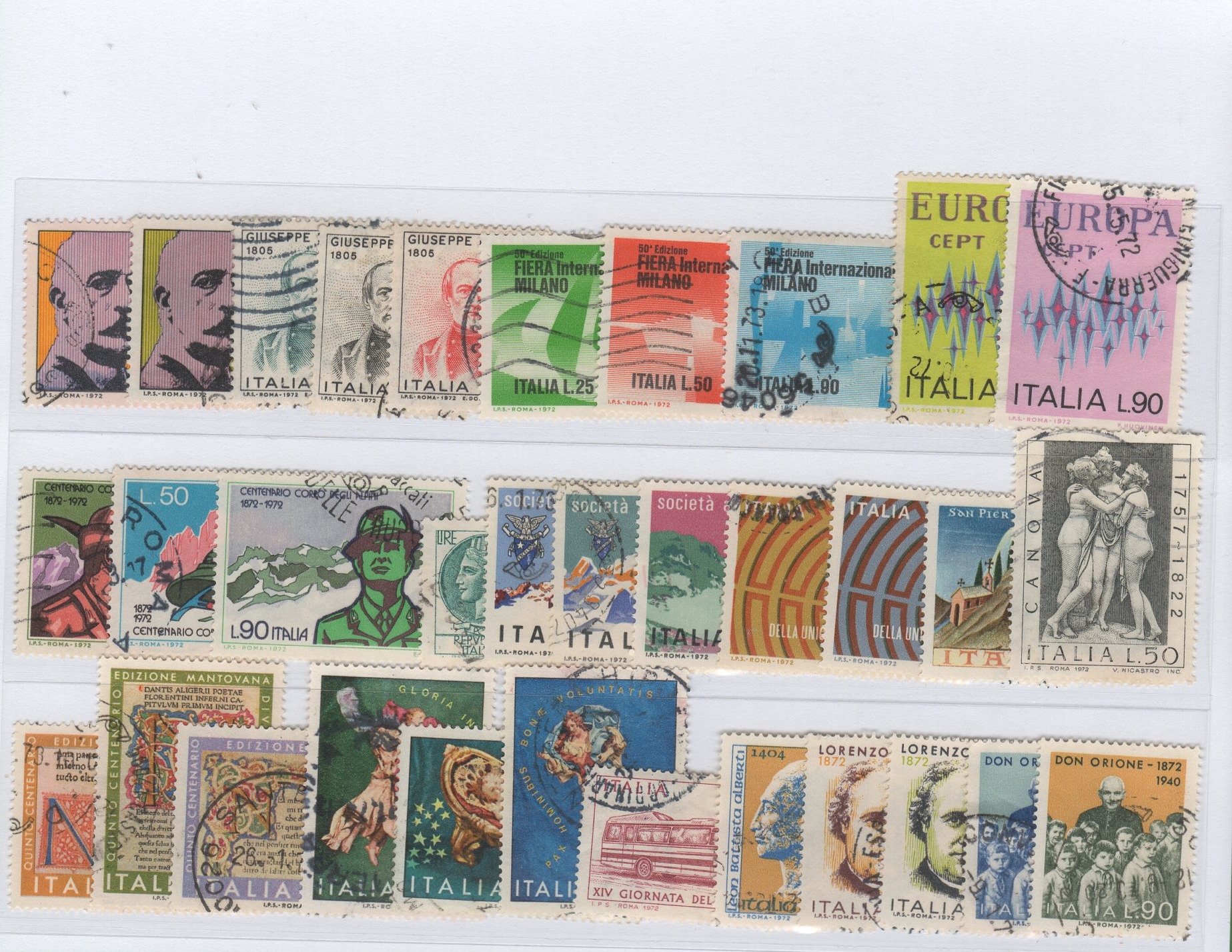 1972 Francobolli Italia Repubblica Timbrati Anno 1972 Annata completa