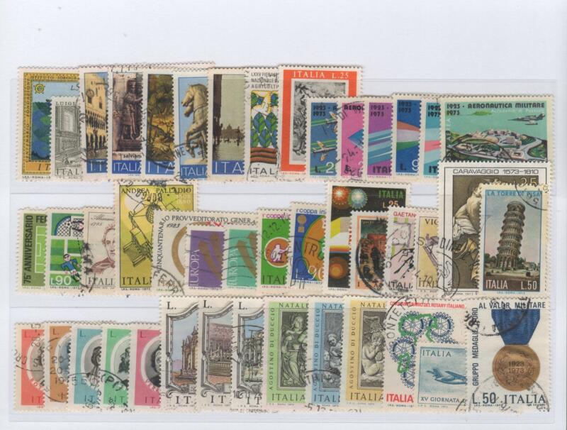 Francobolli Italia Repubblica Timbrati Anno 1973 Annata completa