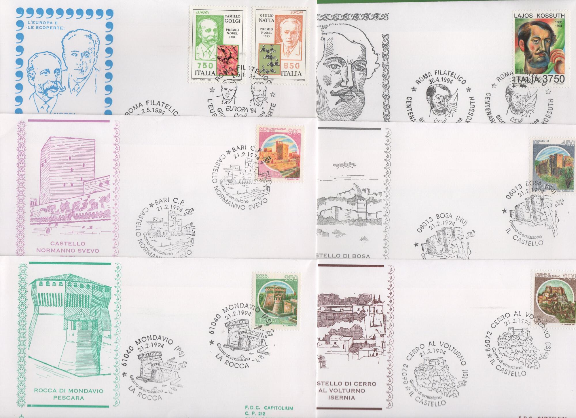 1994 1 Lotto Buste Primo Giorno Italia Anno 1994
