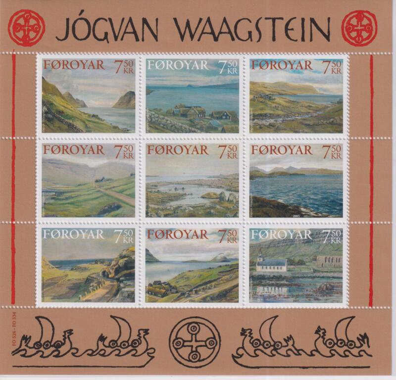 Foglietto Faeroer Anno 2005 Arte Dipinti del pittore Jogvan Waagstein