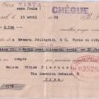 Cambiale tratta N.2179 emessa da SELZER E CO. a Cassel Germania il 26 aprile 1928 per Lire 363,35 all’ordine della ditta PELLEGRINI E C. di Torino avente come trattario la ditta Ottica Pierucci di Pisa