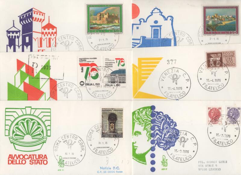 Lotto Buste Primo Giorno Italia Repubblica Anno 1976