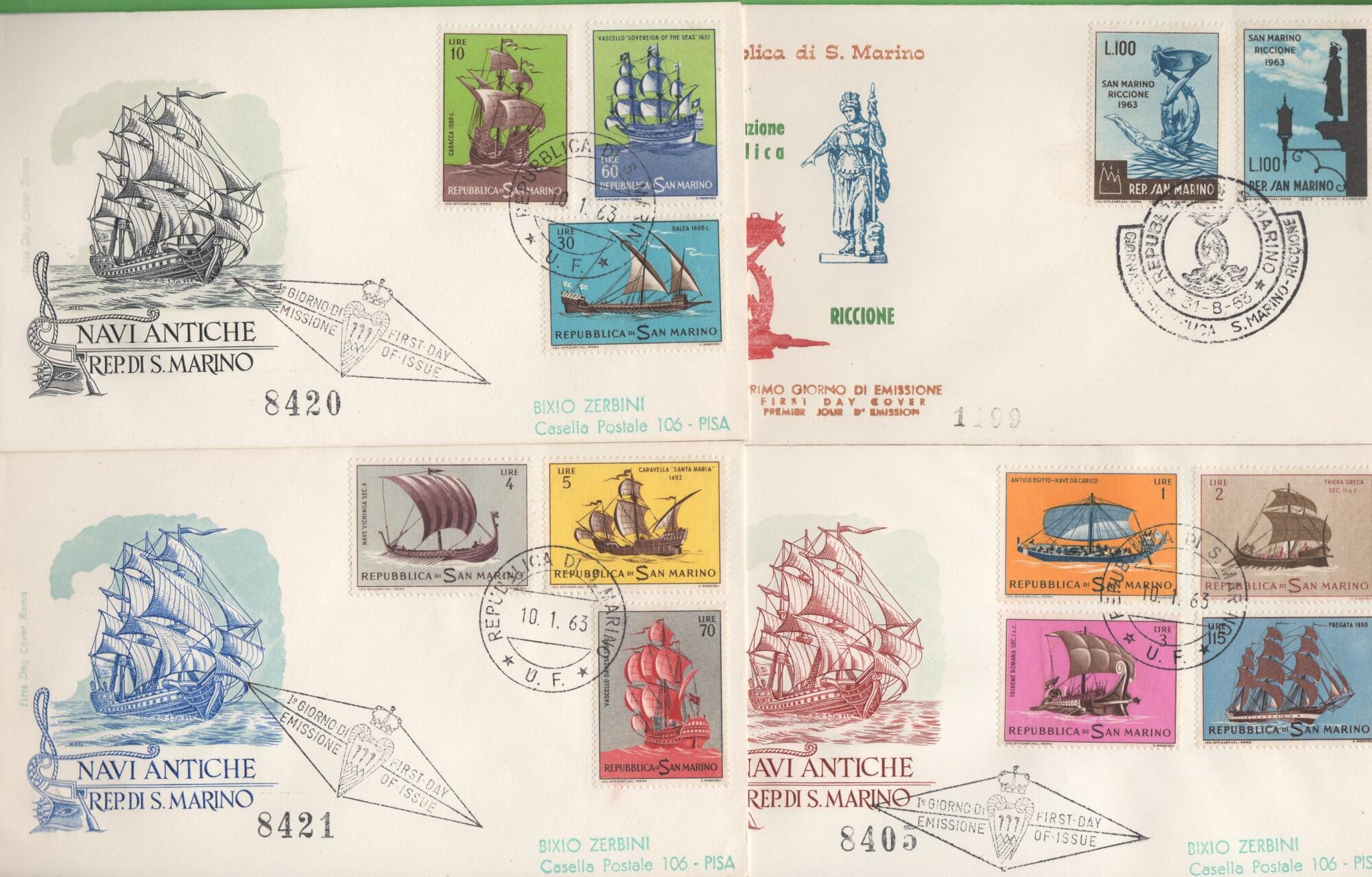 lotto 4 a Lotto Buste Primo Giorno San Marino Anno 1963