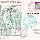 N. 22 cartoline del 51esimo Giro d'Italia Anno 1968 numerate per tappa con annulli filatelici speciali per ogni tappa
