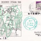 N. 22 cartoline del 51esimo Giro d'Italia Anno 1968 numerate per tappa con annulli filatelici speciali per ogni tappa